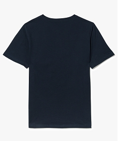 tee-shirt col rond imprime sur lavant bleu7613301_2