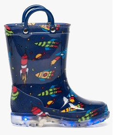 bottes de pluie a anses motif fusees bleu7614101_1