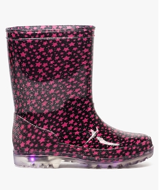 GEMO Bottes de pluie pailletées motif étoiles semelle lumineuse Noir