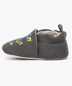 chaussures de naissance en toile avec motif dinosaure gris chaussures de naissance7615801_3