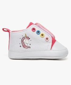 GEMO Chaussures de naissance bicolores avec motif licorne Blanc