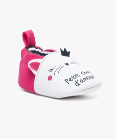 chaussures de naissance tete de chat blanc7616001_2