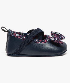 chaussures de naissance forme ballerine avec noeud sur le dessus bleu7616201_1