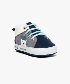 chaussures de naissance  avec  et motif ourson bleu7617701_2