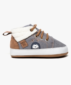 GEMO Chaussures de naissance avec empiècemt Gris