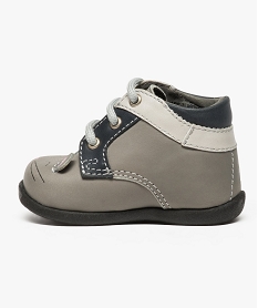 chaussures premiers pas en cuir avec motif souris gris7618201_3