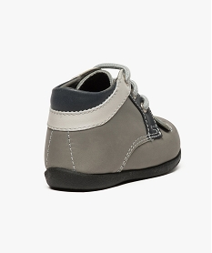 chaussures premiers pas en cuir avec motif souris gris7618201_4