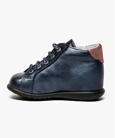 chaussures premiers pas en cuir avec motifs etoiles - bopy bleu7618501_3