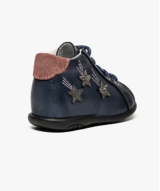 chaussures premiers pas en cuir avec motifs etoiles - bopy bleu7618501_4