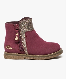 GEMO Bottine à empiècement paillettes - Lulu Castagnette rouge standard