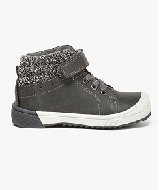 baskets montantes avec col en tissu contrastant gris bottes et chaussures montantes7621701_1