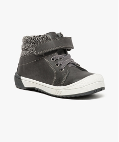 baskets montantes avec col en tissu contrastant gris bottes et chaussures montantes7621701_2