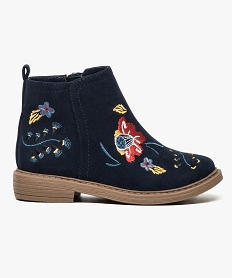 bottine montante a broderies fleurs bleu bottes et boots7631901_1