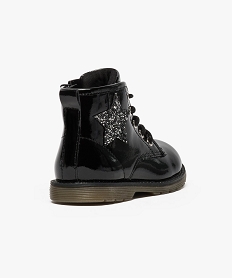 boots lace verni a empiecement etoile noir bottes et boots7632101_4