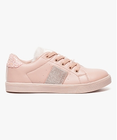 GEMO Baskets basses avec empiècements pailletés rose standard