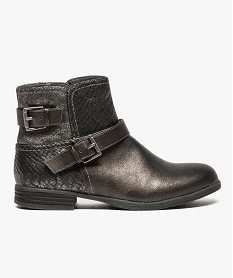 GEMO Bottines zippées avec pompons et paillettes Noir