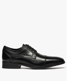 GEMO Derbies homme unis dessus et intérieur cuir Noir