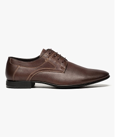 derbies en simili cuir avec surpiqures sur les cotes brun chaussures de ville7646501_1