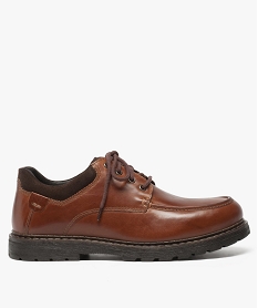 derbies homme dessus cuir a semelle crantee brun chaussures de ville7648201_1