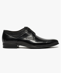 derbies en cuir avec empiecements textures noir7648301_1