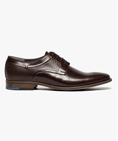 derbies en cuir avec empiecements perfores sur les cotes brun chaussures de ville7648801_1