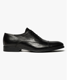 GEMO Derbies homme unis dessus cuir Noir