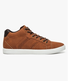 GEMO Baskets montantes aspect nubuck fermeture lacets jaune standard