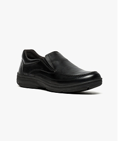 chaussures dessus et doublure cuir avec surpiqures a enfiler noir mocassins et chaussures bateaux7654601_2