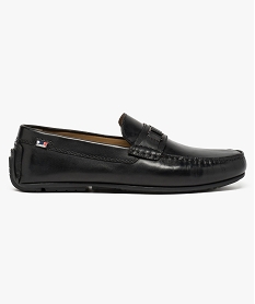 GEMO Mocassin en cuir lisse avec boucle décorative noir standard
