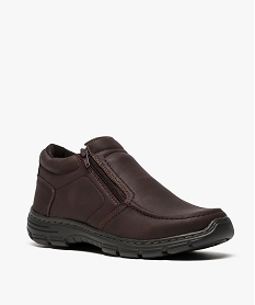 chaussures confort pour homme avec fermeture zippee brun bottes et boots7655301_2