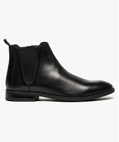 GEMO Boots en cuir pour homme façon Chelsea noir standard