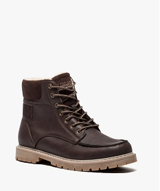 boots fourrees a semelle crantee brun bottes et boots7657101_2