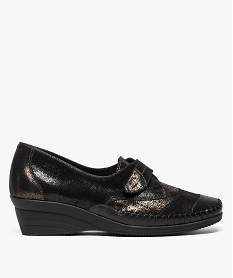 chaussures confort avec dessus en cuir irise noir derbies7658301_1