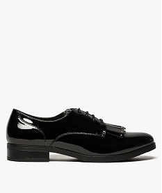 GEMO Derbies vernis pour femme avec patte mexicaine amovible noir standard