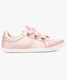 GEMO Tennis basses satinées à lacets rubans rose standard