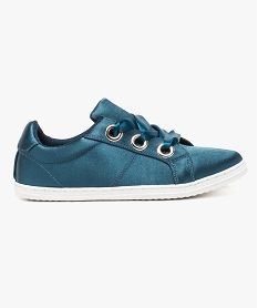 tennis basses satinees a lacets rubans bleu7663901_1