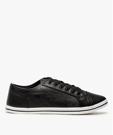 GEMO Tennis femme unies grainées à semelle fine noir standard