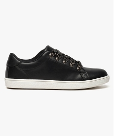 GEMO Sneakers à œillets métalliques et lacets pailletés noir standard