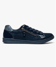 GEMO Tennis femme bimatières avec zip et lacets bleu standard