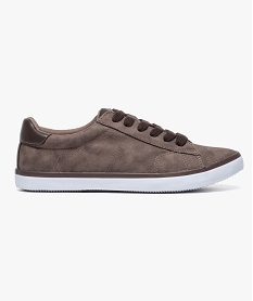 GEMO Tennis basses à lacets bimatières marron standard