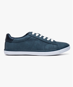 tennis basses a lacets bimatieres bleu7666501_1