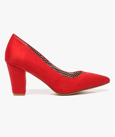 GEMO Escarpins femme à talon large et bout pointu rouge standard