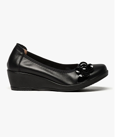 GEMO Ballerines confort femme à talon compensé noir standard