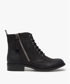 GEMO Boots femme style rangers à zip noir standard