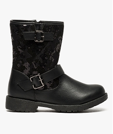 GEMO Boots motard à empiècement dentelle et sequins noir standard