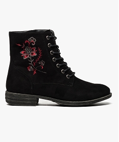 GEMO Bottines avec broderies florales Noir