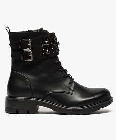 GEMO Bottines rangers avec gros strass noir standard