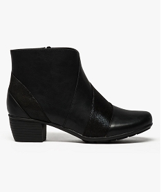 GEMO Bottines zippées à talon Noir