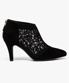 GEMO Low boots à talons avec empiècement dentelle noir standard