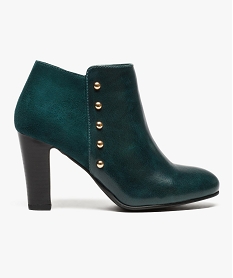 GEMO Bottine bi-matières à talon avec rivets vert standard